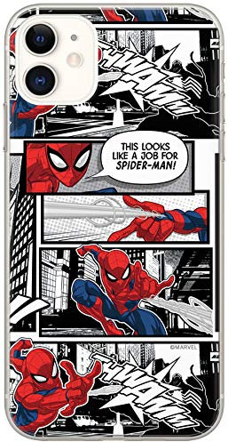 ERT GROUP mobile phone case for Apple Iphone 11 original and officially Licensed Marvel pattern Spider Man 001 optimally adapted to the shape of the mobile phone, case made of TPU