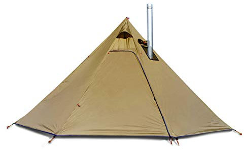 Tipi-Zelte für 4 Personen, 2,3 kg, leicht, mit Herdwagenheber, 2,3 m, Stehzimmer, Tipi-Zelt für Jagd, Familienteam, Rucksackreisen, Camping, Wandern (Olive Drab)