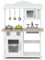 COSTWAY Cocina Juguete, Cocinita de Madera Infantil con Fregadero, Horno, Microondas, Gogones, Ollas, Cozinha Criança para Niños y Niñas 3+ Años, 60x30x83 cm