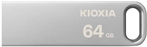 KIOXIA TransMemory U366 USB Flash Drive 64GB 3.0 USB Dateiübertragung auf PC/MAC, Metall, LU366S064GG4