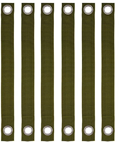 Kuaman 6 Pack of 16 Inch Tree Straps with Grommets for Guying or Staking of Young Tree and Plant Supports, Helping Newly Planted Saplings Cope with Hurricanes (Green)