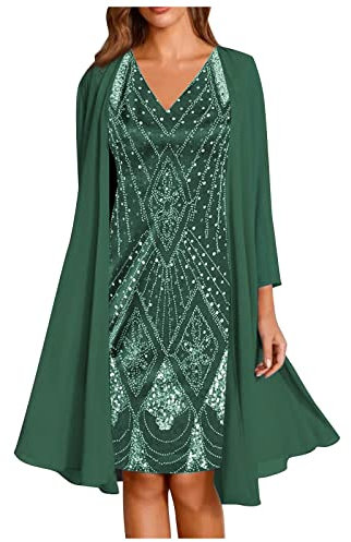 MICKURY Brautmoden cordröcke brautjungfernkleider rosa dunkelblaues Kleid Abendkleid rot Schlichte hochzeitskleider Kleid für mollige Frauen brautladen Mascara Abendkleid konfirmation Kleid(Grün,3XL)