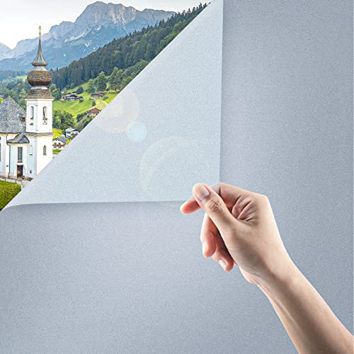 ouyili Vinilos para Cristales Opaco, Vinilos para Ventanas Privacidad, Lamina Vinilo Ventana Adsorción Estático Anti UV, Vinilo Autoadhesivo Decorativo para Puertas Cristal Bano Cocina (75×200 cm)