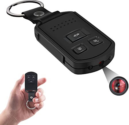 Mini Cámara Espía Llave del Coche, HD1080P Portátil Llave de Coche Llavero Cámara Oculta Cámara de Seguridad con Visión Nocturna y Detección de Movimiento, Nanny para Interior y Exterior