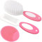 Baby-Haarbürste, Wiegenhut-Bürste, Baby-Haarkamm, Baby-Haarbürste und Kamm-Set für Neugeborene & Kleinkinder, Baby-Bürste mit weichen Borsten, ideal für Wiegenhut, perfektes Baby-Liste-Geschenk (Rosa)