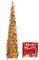 YHANEC Pop Up Christmas Tree 6ft Slim Tinsel Christmas Tree, Foldable Artificial Christmas Trees with Stand, Reusable Sequin Tree for Christmas Decorations, Home Office Decor （Gold）