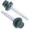 4.8 mm x 35 mm Roofing Screws, Hex Head Self-drilling Color (RAL 6020 Chrome Green) Roof Screws With EPDM Sealed Washer, Rust Proof Zinc Plated Hardened Coarse Threads Screw for Outdoor Use (50 pcs)