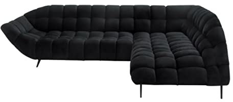 modernes Ecksofa Gappa - aus hochwertigen Materialien - schlicht, funktional und bequem - hochelastischer Schaumstoff - mit elektrisch verschiebbarer Sitzfläche (Royal Velvet 22 rechte Seite)