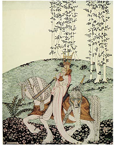 VIRIVI Kay Nielsen Wandkunst, abstraktes Kunstwerk, moderne Dekorationen, hochwertige Leinwand, fertig zum Aufhängen, 45 x 58 cm, ungerahmt