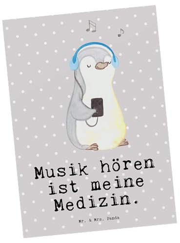 Mr. & Mrs. Panda Postkarte Musik hören - Geschenk, Lieblingssong, Ansichtskarten, Einladungskarten Geburtstag, Sport, Sportart, Grußkarte,