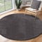 the carpet Relax Moderner Flauschiger Kurzflor Teppich, Anti-Rutsch Unterseite, Waschbar bis 30 Grad, Super Soft, Felloptik, Anthrazit, 160 cm Rund