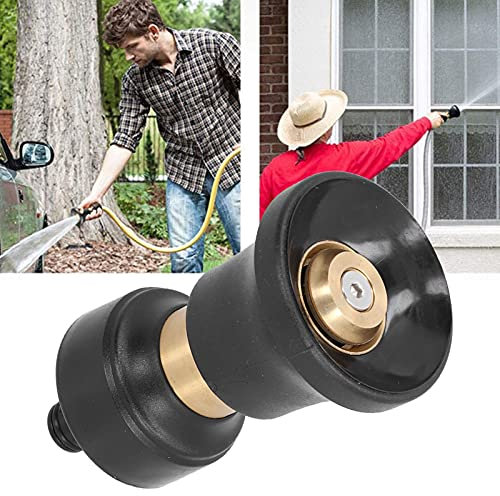 Boquilla de Manguera de Bombero, Boquilla de Alta Presión, Boquilla de Rociado Pesado con Alta Presión Ajustable, 13×6,5cm, con Conexión Exterior de 3 Puntos, para Autos, Jardines (estándar de la UE)