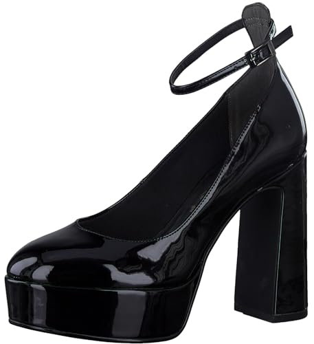 Tamaris Damen Pumps mit Riemchen Vegan Stilettoabsatz; Black/schwarz; 41