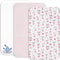 Lovely Hippo 2X Spannbettlaken 83x50cm 100% Baumwolle + 1X Matratzenschoner 100% wasserdichtem Material - Set 3X - Kompatibel Chicco, Kinderkraft (Tänzerin Rose, 50 x 83 cm)
