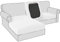 Sofa Sitzkissenbezug, Samt Stretch Bezug für Sofa Sitzkissen, Elastische Couchüberzüge, Sofasitzbezug Schonbezug Ersatz für einzelne Kissen (Großer Chaise-Sitz,Weiss)