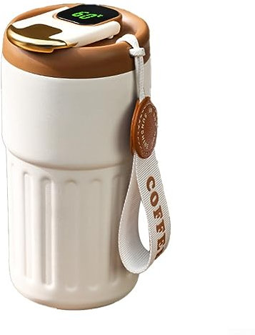 Taza de café LED de 450 ml, termo de vacío con pantalla digital de temperatura, multiusos inteligente para taza de viaje de acero inoxidable, botella de agua aislada