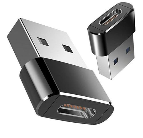 USB C to USB Adaptor PD 20W Plug Cable for Apple iPhone 14 13 12 11 X Pro Max, iWatch 8 7 SE, iPad, Airpods, MacBook, Samsung Galaxy S23 S22 S21 (Pack of 2)