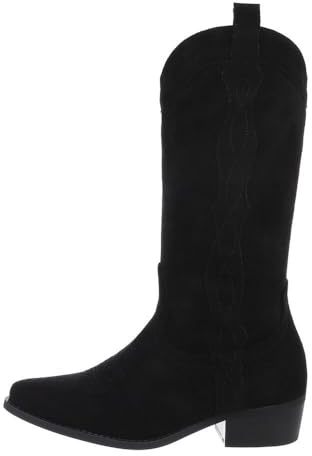 Ital Design Damen Stiefel mit Reißverschluss und Blockabsatz, spitze Form, Schwarz, Gr. 39