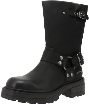 REPLAY Damen Stiefel mit Nieten, Schwarz (Black 003), 36