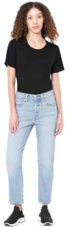 Levi's Damen Jeanshose 501 Crop High Rise, Straight Fit, Blau (No Rush), W29/L30