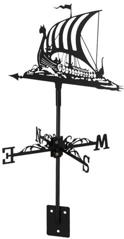Unomor Wetterfahne aus Schmiedeeisen für Segelboote Rasen Wetterfahne dekorative Wetterfahne Dach Wetterfahne Metallfahne Jahrgang schmücken Ornamente Wetterfahne Eisenkunst Windfahne