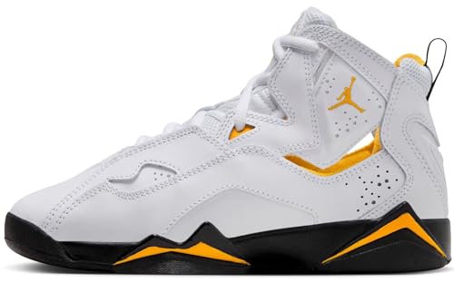 Jordan Big Kid's True Flight White/Black-Yellow Ocker (343795 107), Weiß/Gelb Ocker/Schwarz, 4 Big Kid