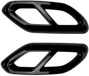 Für Mercedes Für Benz GLC Klasse X254 2023-UP GLC260 GLC300 AMG Auspuff Abdeckung Trim Schalldämpfer Quad Spitze Air Outlet Vent Rahmen Auspuffblenden (Color : Schwarz)