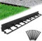 Aufun Flexible Rasenkante Kunststoff 12M, Pflasterkante Beeteinfassung Beetumrandung Mähkante Kantenstein mit 50 Erdanker, Sehr gut Rasenkantensteine zu verarbeiten(78mm, Schwarz)