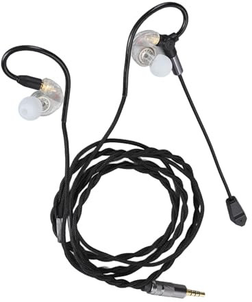 Gaming Earbuds with Microphone, 3.5mm In Ear Mobile Gaming Headset with Detachable Mic, Noise Cancelling Wired Gaming Earbuds for Mobile Phone PC Tablet Laptop (White)