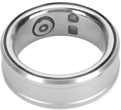 Tangxi IP68 Wasserdichter Smart-Ring, Multifunktionaler BT-Fitness-Ring mit Integriertem NFC für Android und IOS, Langlebiger Kompakter Ring für Männer und Frauen (SILVER)