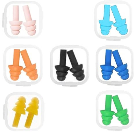 VYIBPDY tappi orecchie piscina,7 paia tappi orecchie in morbido silicone,Tappi per le orecchie da nuoto per adulti, riutilizzabili, per doccia, nuoto, surf, snorkeling e altri sport acquatici