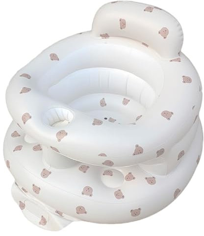 Aufblasbarer Baby-Sitz für Babys ab 3-36 Monaten,Rückenstützsofa,Baby Boden-Sitzunterstützung zum Sitzen lernen (Bären-Upgrade)
