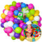 EKNA Bällebad Bälle Kinder Ø 5,5cm - 600 Spielbälle für Bällebad - Bällebad Kinder - Plastikbälle für Bällebad - Bunte Auswahl für Bällebad-Pool (3X Netze)