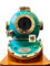 Sea Green Tauchhelm Mark V Navy Scuba Diving Helm mit Holzsockel ~ Maritimes Schiff Dekorativer Helm ~ Vintage Replik Beste Dekoration Geschenk