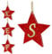 Christmas Initial Acrylic Ornaments - 12x12cm - Personalized Xmas Star Glitter Hanging Baubles for Christma Tree Decorations (Initial #S)