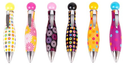 Ieron 6 Stück Bunte Bowling-Kugelschreiber, große, Dicke Mini-Kugelschreiber, entzückende, Dicke Kugelschreiber mit Clip für Schreibwaren im Schulbüro