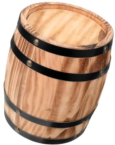 GOOHOCHY Holzfass Deko Ornament Aus Robustem Holz Rustikale Whiskyfass Dekoration Für Bar Garten Und Zuhause Filigranes Kleines Holzfass Als Fotorequisite Und Blumentopf