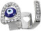GAROZATION Modische Hip Hop Rapper Zubehör Silber Zähne Evil Eye Cosplay Grill
