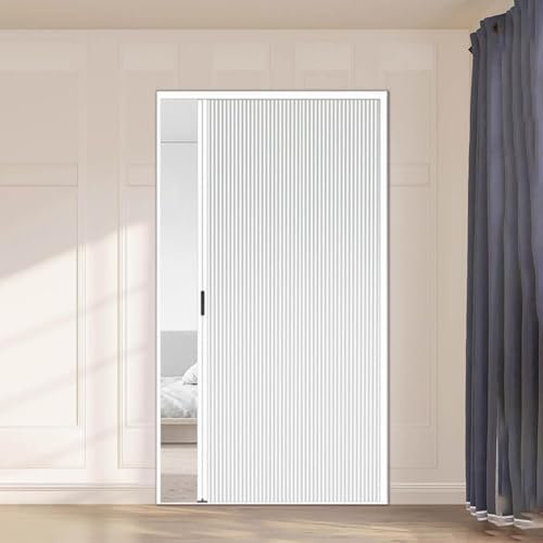 falttüren schiebetüren 190 200 210 220 230 240 Cm Hoch Unsichtbare Falttür Mit Wabenstruktur, Ohne Bohren Weiße Falttüren Für Den Kleiderschrank, Küche, Badezimmer Schiebe-Falttüren(120x230cm/47.2x90.