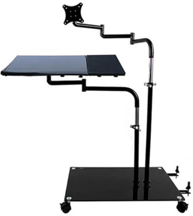 NBGYSH OK610 OK611 - Bedside Moving Laptop Stand Adjustable Sofa Computer Monitor Holder Mount +Keyboard Holder Rotating Laptop Table Lapdesks (OK611W)