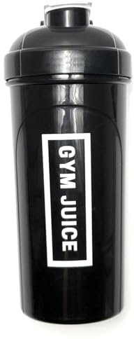 Gym juice protein shaker bottle pre workout water bottle with filter Blender with screw lid flip cap 700 ml black BPA free
