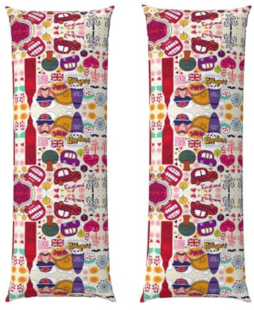 Langer Kissenbezug für Schulzeitung in englischer Sprache, zum Schlafen, Sofakissen, langes Bettkissen