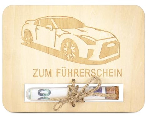 TAKULA Führerschein Geschenk Spardose Auto,Führerschein Bestanden Geschenk,Geburtstagskarte Auto Finanzspritze Geldgeschenk,Geschenk zum Neuen Auto|FÜHRERSCHEIN