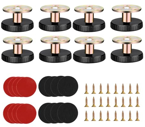 8 Stück Verstellbare Möbelfüße 27-40mm Höhenverstellbare Gerätefüße | Verstellbar Füße für Möbelfüße Füsse für Schrankfüsse Sofafüße Stellfüße Schrankbeine Couchfüße Bettfüße Möbelfüsse