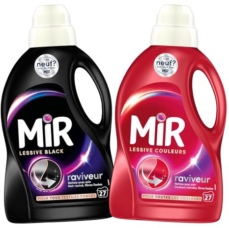 Mir - Lot de 2 lessives liquides - Noir - Couleur