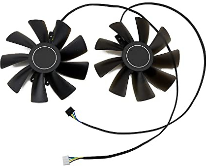 YUNHUOZ 2 Teile/Satz RTX2080 GPU Kühler Grafikkarte Fans Für Galax KFA2 RTX 2070 2080 SUPER 8GB EX Weiß Video Kühlung ersetzen Fan(Black)
