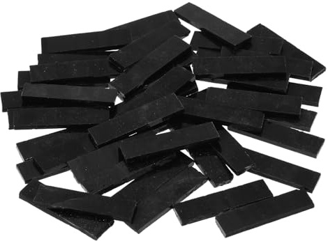sourcing map Rectangular Mosaic Tiles Stained Glass Strips, 1.57 x 0.4 Black Glass Pieces 100g/3.53 oz Mosaic Tile Making Supplies for DIY Handmade Crafts and Home Decoration