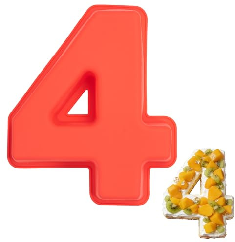 Silikon Backform Zahlen,Kuchenform Zahlen Groß,Number Cake Backform (4) | Antihaftend