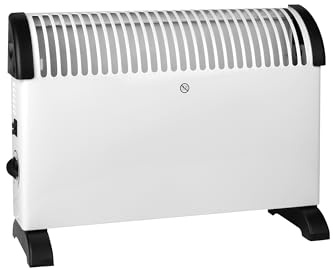 Wellogic Konvektor Heizung 2000 W – Elektrischer Heizkörper mit Thermostat, 3 Heizstufen, Überhitzungsschutz, freistehend & wandmontierbar, Raumheizung für Wohn- & Badezimmer