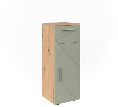 Vicco Midischrank Irma, Salbeigrün, 30 x 81 cm | zur Aufbewahrung im Badezimmer, kombinierbar mit Irma-Serie